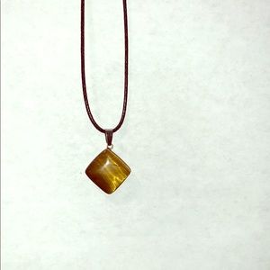 Square gemstone necklace